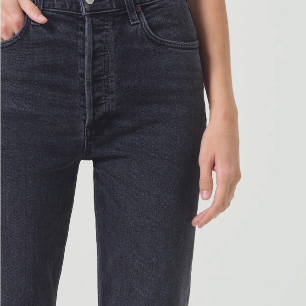 Agolde Hi-Rise Stovepipe Black Women's Jeans - Picture 2 of 12